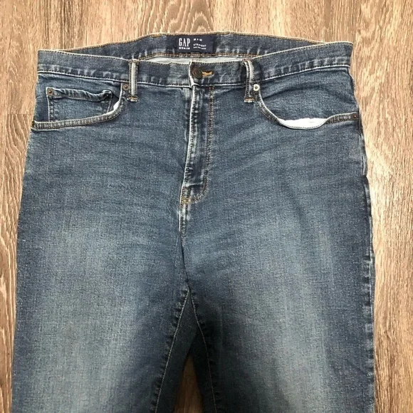 Gap Men's 36x32 Dark Indigo Straight Fit Denim Jeans - Picture 3 of 9